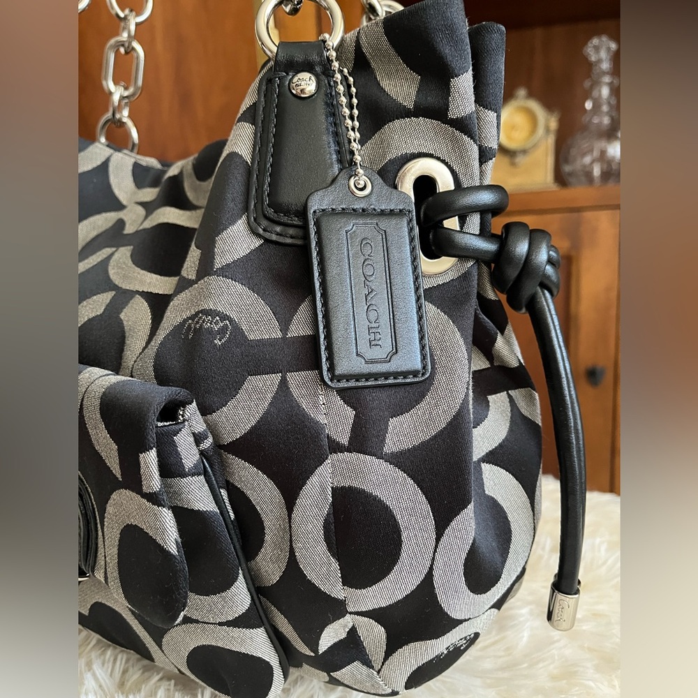 Coach Kristen Black and Gray Patterned Women's Bag - Picture 6 of 15